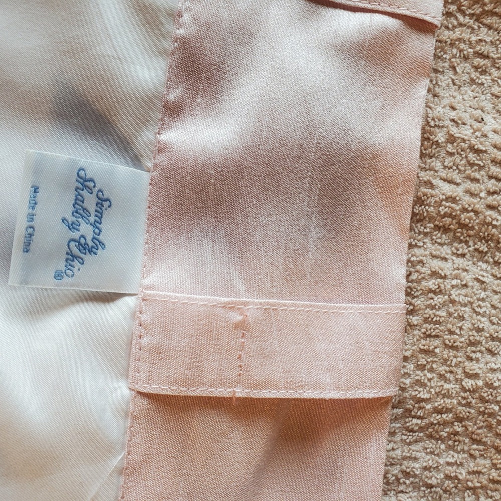 Simply Shabby Chic Blush Pink Faux Silk Curtain Panels 84x40 Set of 2 Rod Pocket - Picture 7 of 7